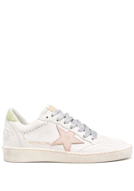 White, pink and green Ball Star sneakers Golden goose - women